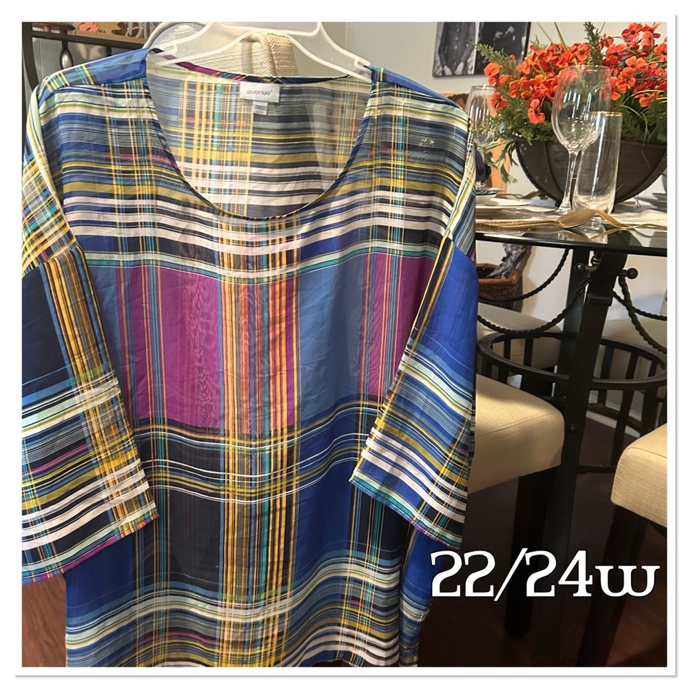 Avenue Multicolor Plaid Tunic